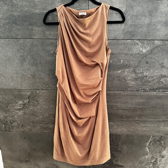 Brunello Cucinelli ruched beige dress US size M' - Picture 1 of 10